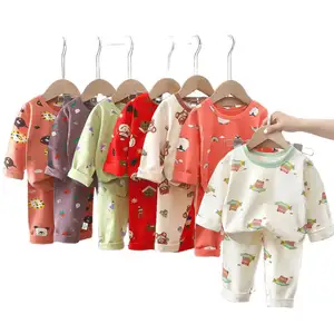 Kinder Designer Pyjamas 10 Jahre Mädchen lange Ärmel Schlafanzug Set Kinder Terno-Pjama 95% Baumwoll-Pyjamas