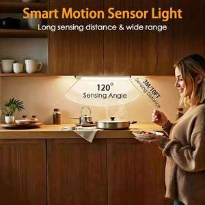 Lampe de nuit à détecteur de mouvement magnétique ultra-mince à charge USB pour intérieur, lumière d'armoire, lumière de placard, lumière multi-occasions pour intérieur - Product Image 2