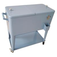Chariot isotherme roulant 73L, nouvelle conception, seau à glace métallique, boîte à glace isotherme avec roues pour la plage