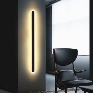 Lampada da Parete LED a Striscia in Acciaio Inox per Esterni, Design Lineare Ultra-Minimalista Moderno, Creativo con Bordi Arrotondati, Dimmerabile - Product Image 4