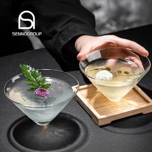 Vaso de Cóctel Cónico Creativo, Taza para Beber Té Chino, Vasos de Cristal sin Tallo para Jugo y Cóctel - Product Image 1