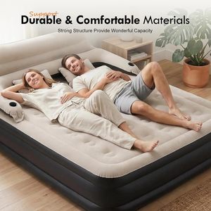 In Stock Customizable High Comfort Blow-up Mattress Inflatable Air <b>Sofa</b> <b>Bed</b> with Pump Headrest Foldable for Outdoor Camping - Product Image 2