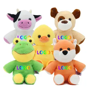 Fashion Plush Fabric Stuffed Dolls For Baby Custom Mascot Embroidery Soft Animal Plush Toys With LOGO
