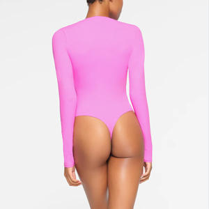 Workout Activewear Shaper Korset String Lange Mouw Groothandel Shapewear Vrouw Bodysuits Voor Vrouw Buikcontrole String Bodysuit - Product Image 4