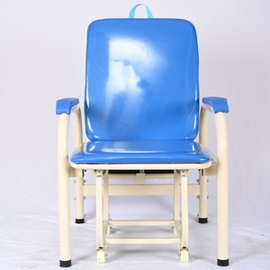 Enjoying Happiness Dual Function Portable <b>Recliner</b> Chair Blue Foldable Hospital Patient Companion Chair PHY01 - Product Image 1