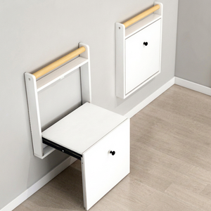 Xiduo Modern Simple Folding Shoe Changing Stool Wall <b>Mounted</b> Metal Space Saving Hardware Accessory - Product Image 1