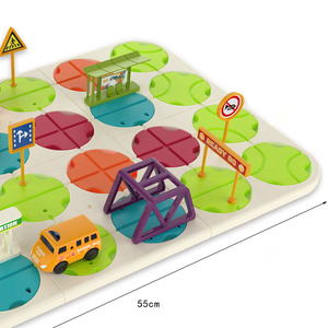 Nuevo Juguete Creativo Interactivo para Niños con Luz y Música <span class=keywords><strong>El</strong></span>éctrica, Laberinto de Pistas DIY, Autobús Escolar de Plástico, 58 Piezas, Edades 3+ - Product Image 4