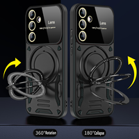 Étui magnétique avec anneau pour Samsung Galaxy A56 A36 A26 A16 A06 A54 A55 A25 A05 A15 A24 A14 A53 A13 A52, protection de l'appareil photo et support intégré