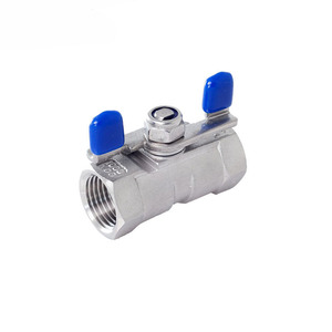Robinet à bille fileté en acier inoxydable de 4 pouces avec poignée bleue pour systèmes de tuyauterie - Product Image 2