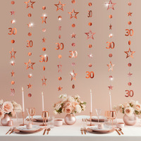 Décorations d'anniversaire transfrontalières best-seller : Guirlandes étoiles colorées en papier pour fêtes d'anniversaire 13e/16e/18e, style festif
