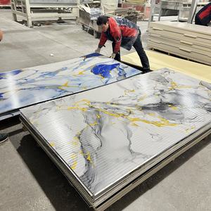 Китайские легкие УФ-панели, водонепроницаемые, 1220x2440 мм, SPC, WPC, ПВХ, имитация мрамора, для стен, с возможностью индивидуального дизайна для отелей, 3 мм - Product Image 1