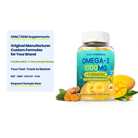 LIFEWORTH Gummies à l'huile d'algues Oméga-3 et curcuma, ODM, végétaliennes, sans sucre, supplément à base de plantes, marque privée, fabricant en gros, personnalisées