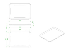Plaque <span class=keywords><strong>de</strong></span> collation rectangulaire en PP <span class=keywords><strong>de</strong></span> haute qualité plateau <span class=keywords><strong>de</strong></span> restauration rapide plateau empilable en plastique plateau antidérapant - Product Image 4