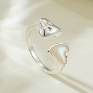 Heart Shaped Shell Open <b>Ring</b> Adjustable Fashion Jewelry Index <b>Finger</b> <b>Ring</b> Gift - Product Image 1