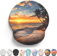 Tapis de souris ergonomique avec coussin en gel, repose-poignet rond confortable, support pour poignet d'ordinateur, tapis de souris pour ordinateur portable, base antidérapante en EVA pour le jeu