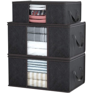 Under Bed Reinforced Clothes Closet Quilt Clothes Storage Organizer with Window