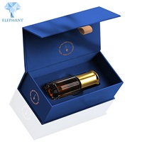 Emballage personnalisé pour huile de parfum pour homme, boîte cadeau noire avec estampage or, logo imprimé, boîte magnétique de luxe noire et dorée