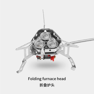 Folding Portable <b>Gas</b> Stove Butane Fuel Windproof Outdoor <b>Camping</b> Cooking Equipment Silver Color 3-5L Capacity - Product Image 1