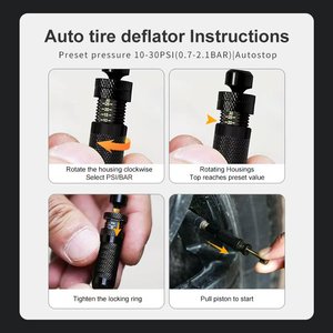 Kit de dégonflage de pneus préréglé, <span class=keywords><strong>valve</strong></span> de dégonflage automatique réglable pour véhicules 4x4 tout-terrain, camping, récupération, 10-30 PSI - Product Image 3