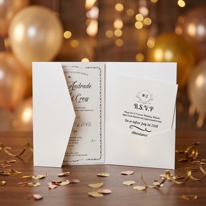 Set di Eleganti Inviti di Lusso Ecologici in Carta con Buste RSVP Personalizzate Stampate Pieghevoli per Natale e Compleanno - Product Image 3
