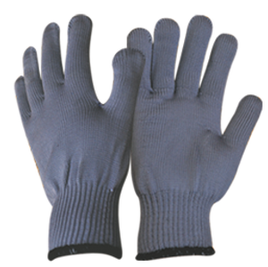 Guantes de trabajo de algodón, color gris oscuro, para mano, con borde rojo - Product Image 2