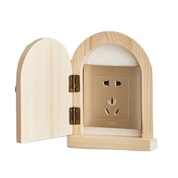 Couverture de plaque d'interrupteur en bois rustique Design minimaliste moderne Art mural créatif interrupteur protecteur cadeau de noël Style Vintage
