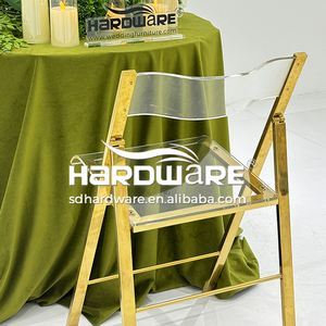 Wholesale <strong>Cheap</strong> Price Modern Outdoor Hotel Hall Wedding Banquet Acrylic Back Stainless Steel Frame Fancy <strong>Folding</strong> <strong>Chair</strong> - Product Image 3