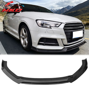 Convient pour Audi S3 A3 2017-2020, lèvre de pare-chocs avant style IKON, imprimé fibre de carbone - Product Image 1