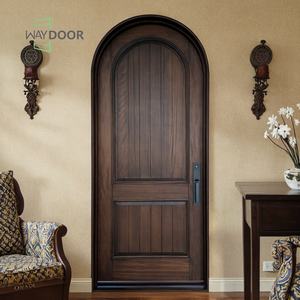 Pannello in legno massello con superficie in stile antico francese con porta esterna interna in legno di mogano in legno ad arco in rovere porte interne - Product Image 1