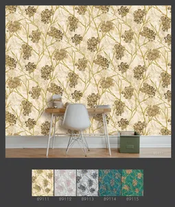 2024 baru harga grosir 0.53x10m Wallpaper dekorasi rumah kertas dinding PVC untuk ruang tamu