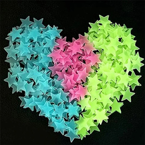 Juego de pegatinas de estrella luminosa 3D, 100 piezas <span class=keywords><strong>para</strong></span> techo y paredes de dormitorio infantil, decoración iluminada <span class=keywords><strong>para</strong></span> el hogar, calcomanías de pared de plástico - Product Image 1
