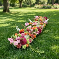 Künstliche Seidenrosen-Mix-Blumengirlande als Tischdekoration, Handgefertigt und Weich, für Hochzeiten, Partys, Weihnachten und Chinesisches Neujahr