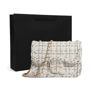 Nouveau Vintage Designer <span class=keywords><strong>Messenger</strong></span> Sac pour Femmes Élégant Laine Plaid Chaîne Sac À Main De Luxe Dame Élégant Sac a Main - Product Image 1