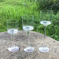 Ensemble de 3 bougeoirs en verre transparent à longue tige, forme cylindrique, réutilisables, livraison rapide, décoration pour la maison, mariage, fêtes