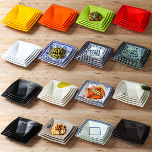 Xiangyuan <b>melamine</b> tableware <b>plates</b> for commercial restaurants and hotels, including stir-fry and cold dish <b>plates</b>, square - Product Image 1