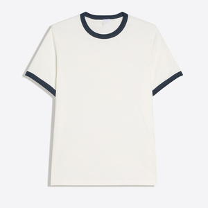 Custom Summer Soft Ringer T-<b>shirt</b> Unisex <b>Patchwork</b> Short Sleeve 100% Cotton T-<b>shirts</b> Ringer Slim Fit Tee <b>Shirt</b> - Product Image 1