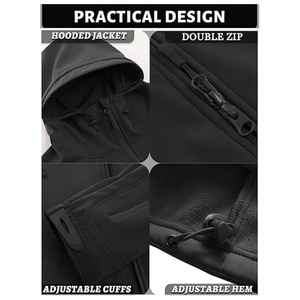 <span class=keywords><strong>Veste</strong></span> d'hiver chaude et confortable pour homme, en softshell, avec capuche imperméable, pour la randonnée et le snowboard - Product Image 2