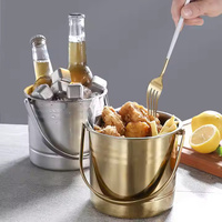 Seau à glace en acier inoxydable au design moderne, seau à champagne portable pour refroidir la bière, idéal pour les bars, les KTV et les fêtes