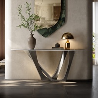 Table Console italienne minimaliste de luxe en acier inoxydable dorée Mobilier pour maison ou hôtel Prix de gros