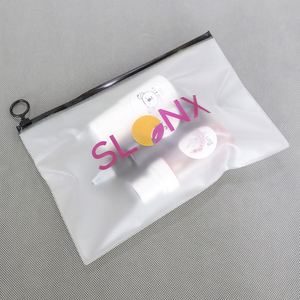 FRosted Clear Cosmetic Bag Makeup Pouch with Zipper Large Capacity Toiletry Travel Bag Custom Logo Cosmetic Packaging - Product Image 4