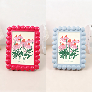 HOMCO Nordic INS Style Beaded Eco-friendly Resin Spray Painting <strong>Photo</strong> <strong>Frame</strong> Aesthetic Modern Tabletop Portable <strong>Photo</strong> <strong>Frame</strong> - Product Image 6