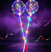 Ballons Bobo lumineux LED Onemax, clignotants à 3 niveaux, à piles, transparents, en PVC, pour anniversaire, Saint-Valentin