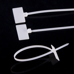 Etichetta in Nylon, Fascetta in Plastica, Marcatore per Cavi a Rete 4mm X 200mm, Corda di Fissaggio per Fasciatura Cavi, Tensionatore - Product Image 1