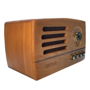 Hoogwaardige Ouderwetse Retro Radio Mode Houten Verbinding Usb Fm Mp3 Luidspreker Kan Worden Aangepast