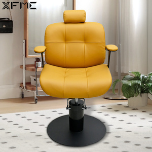 Bộ ghế làm tóc chuyên nghiệp màu vàng cho salon làm đẹp, ghế nằm thủy lực có tựa đầu dành cho nữ - Product Image 5