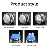 HBAN Usine 22mm antivandalisme, borne à vis, IP65, trottinette électrique étanche, bouton poussoir momentané NO