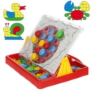 Tout-petits début éducatif coloré bouton Art Pegboard jouet champignon ongle couleur correspondant mosaïque Pegboard Puzzle <span class=keywords><strong>jeu</strong></span> avec plateau - Product Image 2