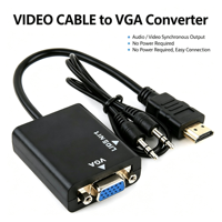 Kabel Video ke Adaptor Konverter VGA Jack Audio 3.5mm Sinkronisasi Audio Video untuk PC Laptop ke Monitor VGA Proyektor TV