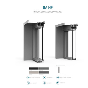 أبواب زجاجية منزلقة مزدوجة الإدخال بإطار ألومنيوم تجاري - Product Image 5