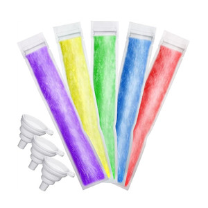 Sacs à Popsicle et Crème Glacée en Plastique Transparent Jetables, Sans BPA, avec Fermeture Éclair pour Congélation, Impression Personnalisée - Product Image 1